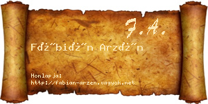 Fábián Arzén névjegykártya